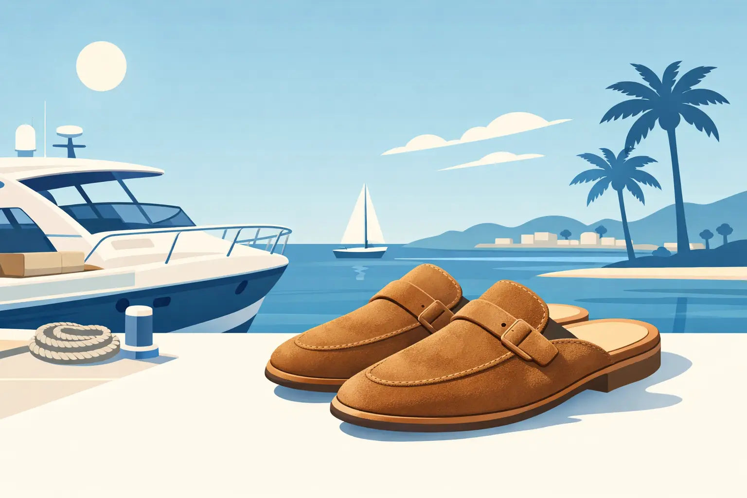 Yacht Mules aus Wildleder für stilvolle Sommertage