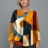 Lea - Pullover aus strukturiertem Material mit geometrischen Mustern