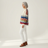 Margaret – Gestreiftes Oberteil im Colorblock-Design