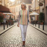 Anna – Oberteil mit bunten Längsstreifen