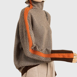 Éléonore | Luxuriöser Highneck-Pullover im Chevron-Design