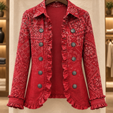 Leonie | Bohemian-Rüschenjacke mit Paisley-Ombré