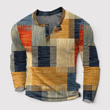 Patrick™ | Henley-Langarmshirt mit Patchwork-Muster