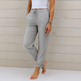 Sara - Pantalones de lino elástico de alta calidad