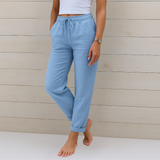 Sara - Pantalones Premium de Lino Elástico