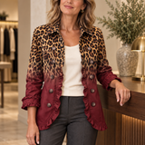 Klara | Blazerjacke mit Leoparden-Ombré und Rüschen