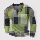 Patrick™ | Henley-Langarmshirt mit Patchwork-Muster