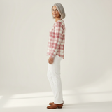 Emma – Kariertes Oberteil in Rosé und Creme