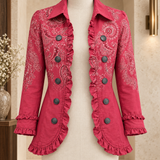 Elisa | Vintage-Jacke mit Paisleymuster und Rüschen