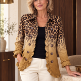 Klara | Blazerjacke mit Leoparden-Ombré und Rüschen