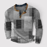 Patrick™ | Henley-Langarmshirt mit Patchwork-Muster