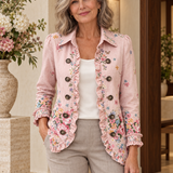 Ida | Blumenjacke mit Rüschen und Knopfleiste