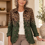 Klara | Blazerjacke mit Leoparden-Ombré und Rüschen