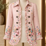 Ida | Blumenjacke mit Rüschen und Knopfleiste