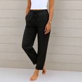 Sara - Pantalones de lino elástico de alta calidad