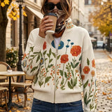 Brianna - Wildblumenwiese Zip-Kardigan