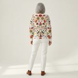Meredith – Cremefarbenes Oberteil mit kleinen Baummotiven
