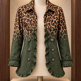 Klara | Blazerjacke mit Leoparden-Ombré und Rüschen