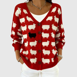 Strickjacke aus Bequemem Muster mit Knöpfen