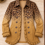 Klara | Blazerjacke mit Leoparden-Ombré und Rüschen