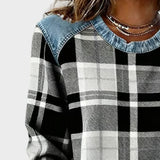 Ivy – Damen Sweatshirt mit Patchwork-Karo
