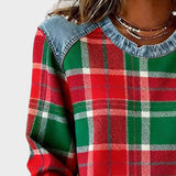 Ivy – Damen Sweatshirt mit Patchwork-Karo