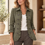 Alina | Boho-Chic-Utility-Jacke mit Blumenstickerei und Rüschenbesatz