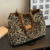 Bolso de Mano Leopardo con Estampado Salvaje