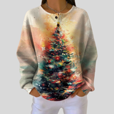 Eloise – Oberteil mit Weihnachtsbaum im Aquarellstil