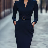 Iara - Refinado Vestido Justo en Negro