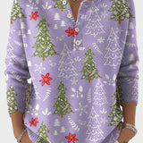 Iris - Weihnachtlicher Pullover mit Knöpfen