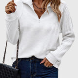 Christine | Eleganter Pullover mit halbem Reißverschluss