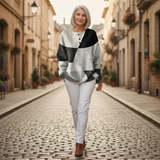 Eleanor – Schwarz-weißes Patchwork-Oberteil