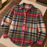 Gloria | Mehrfarbige karierte Strickjacke mit Knöpfen