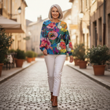 Irene – Oberteil mit großem Blumenmuster