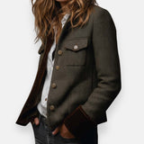 Darinka™ | Elegante Tweedjacke mit Samt-Details