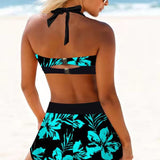 Sónia - Bikini de Cintura Alta con Estampado Floral