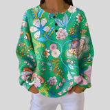 Elaine – Oberteil mit folkloristischem Blumenmuster