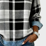 Ivy – Damen Sweatshirt mit Patchwork-Karo