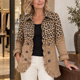 Greta | Vintage-Jacke mit Leopardenverlauf und Rüschen