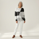 Eleanor – Schwarz-weißes Patchwork-Oberteil