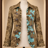 Lina | Vintage-Boho-Jacke mit Farbverlauf und Blumenmuster