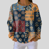 Angela – Oberteil mit folkloristischem Patchwork-Muster