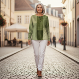 Charlotte – Grünes Patchwork-Oberteil