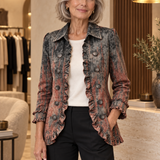 Ella | Vintage-Rüschenjacke mit strukturiertem Farbverlauf