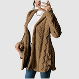 Štěpánka - Plus-Size Strickjacke mit Kapuze