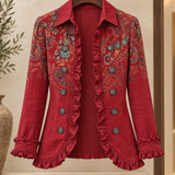 Leni | Bohemian-Jacke mit Paisleymuster und Rüschen