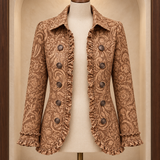 Theresa | Vintage-Boho-Jacke mit Blumenmuster und Rüschen