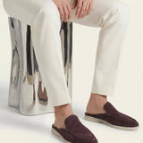 Kaffeebrauner Wildleder Yacht-Mule