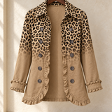 Greta | Vintage-Jacke mit Leopardenverlauf und Rüschen
